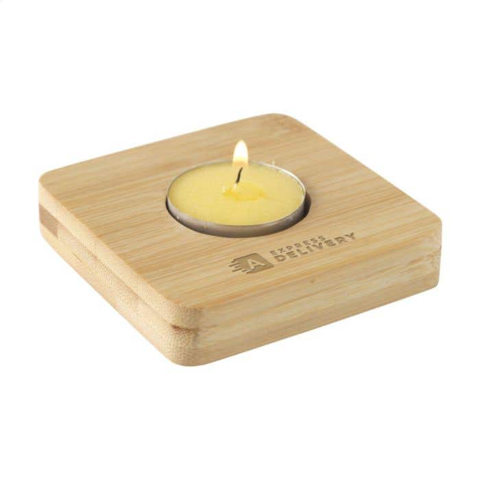 Bougeoir Flame | Carré | Bambou FSC®