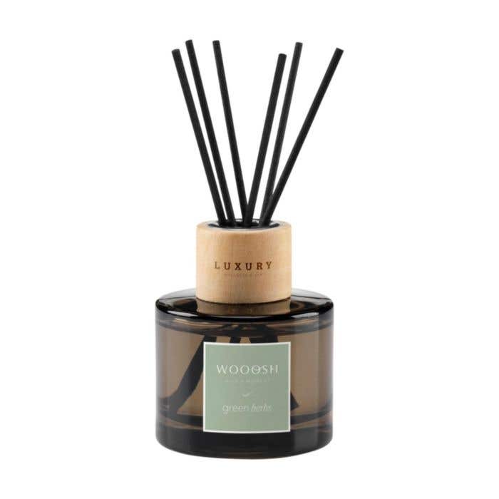 Wooosh Bâtonnets Parfumés | Green Herbs | 75 ml | Verre avec bois