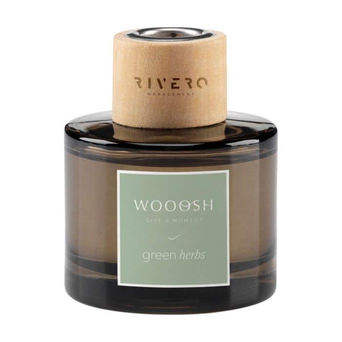 Wooosh Bâtonnets Parfumés | Green Herbs | 75 ml | Verre avec bois