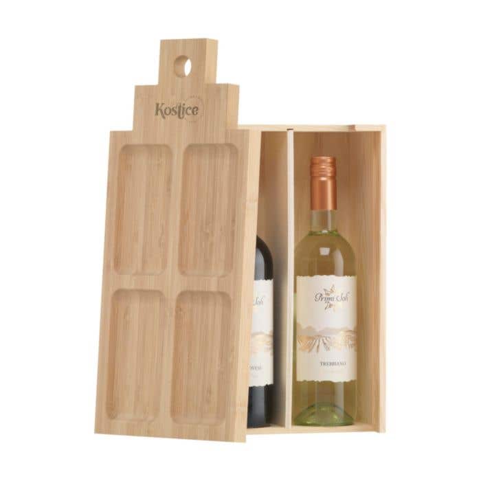 Coffret à vin Casa de Tapas Large | FSC® | Avec planche à tapas en bambou