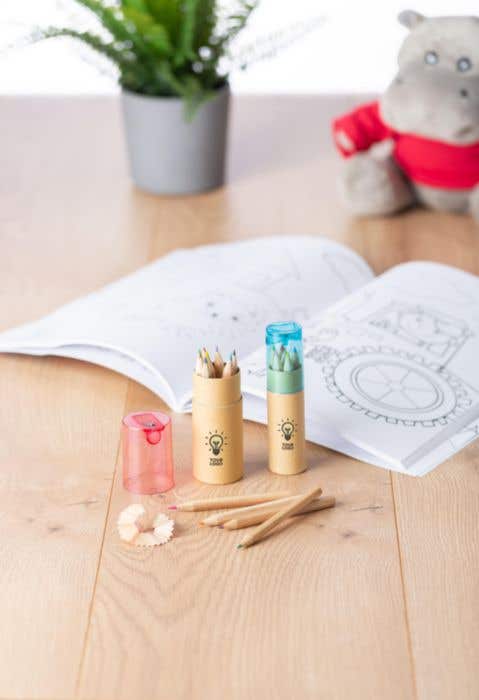 Crayons de couleur Duo Small | 6 pièces | Bois FSC® | Avec taille-crayon