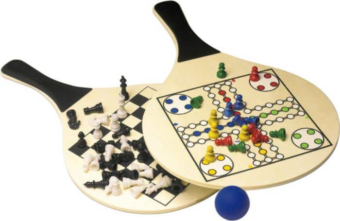 Set de beachball Game | 2 raquettes | Bois FSC® | Avec jeux de société