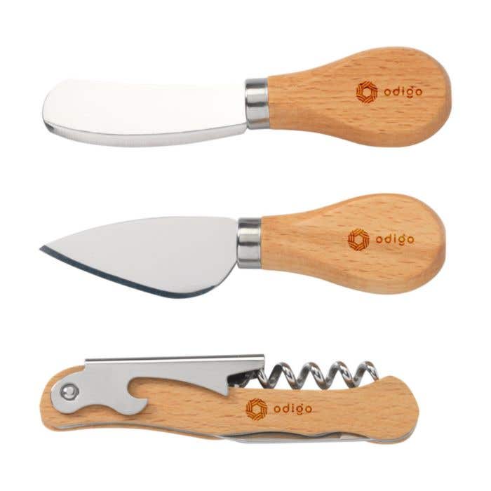 Set à fromage et vin Wooosh Borgones | Bois FSC® | 3 pièces