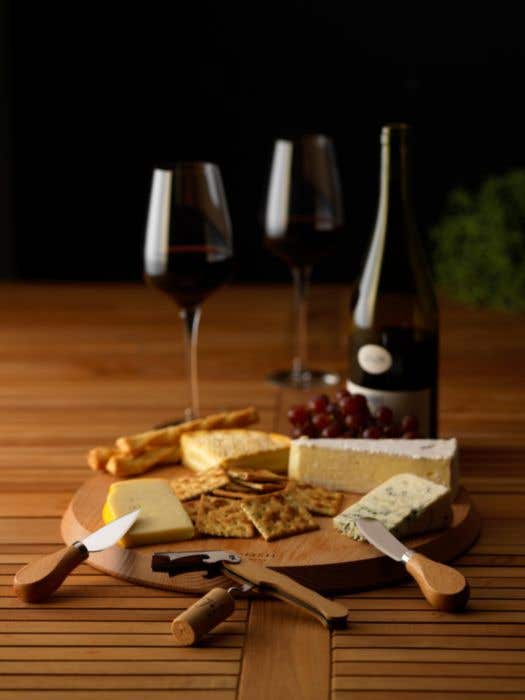 Set à fromage et vin Wooosh Borgones | Bois FSC® | 3 pièces