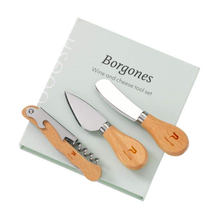 Set à fromage et vin Wooosh Borgones | Bois FSC® | 3 pièces
