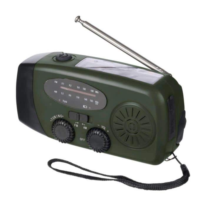 Radio d'urgence Solan | Recyclé | Solaire | Powerbank | Lampe de poche