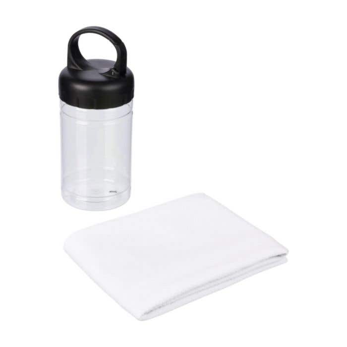 Serviette de sport Tempa | 90 × 30 cm | Rafraîchissante | Avec étui de rangement et mousqueton