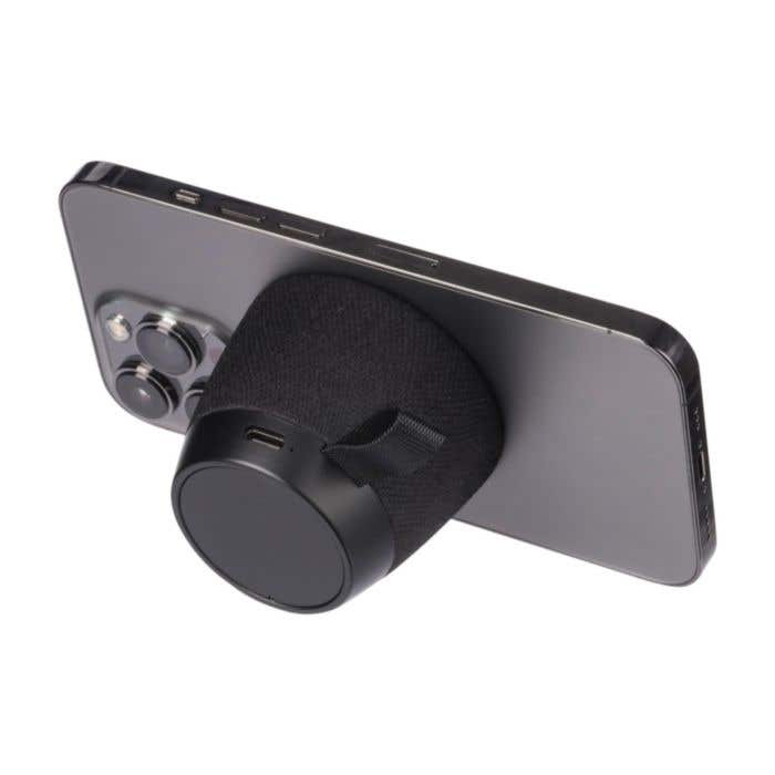 Haut-parleur Maglo | Recyclé | 5 W | Support pour téléphone | Logo lumineux