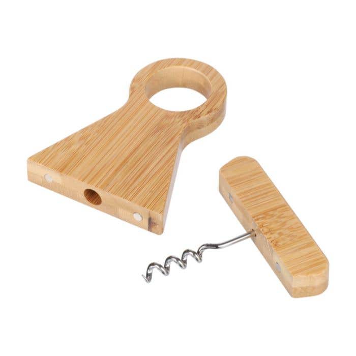 Porte-bouteille à vin Vincio | Bambou FSC® | Avec tire-bouchon