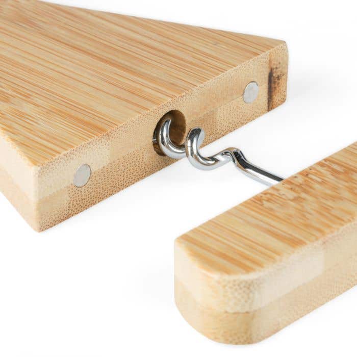 Porte-bouteille de vin Vincio | Bambou FSC® | Avec tire-bouchon