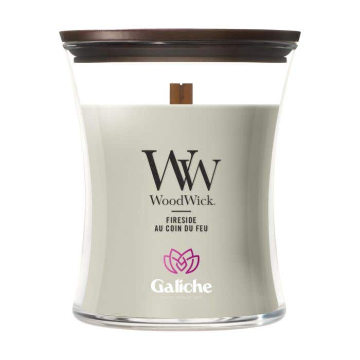 Bougie parfumée WoodWick Fireside | Medium | Mèche en bois