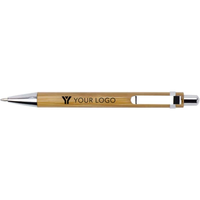 Stylo bille Swedy | Bambou | Détails métalliques