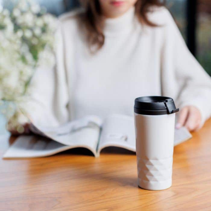 Mug de voyage Chauffy | 300 ml | Inox | Double paroi | Couvercle à clip