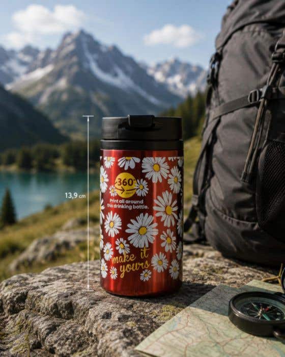 Mug de voyage Isodrink | 300 ml | Inox | Double paroi | Couvercle à clip