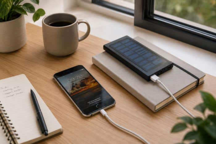 Batterie externe Solium | 8.000 mAh | Solaire | Indicateur LED