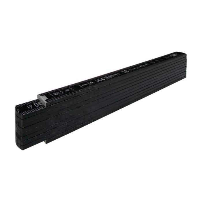 Mètre pliant Stabila Black Pro série 700 | Bois | 2 m | Échelle d'angle