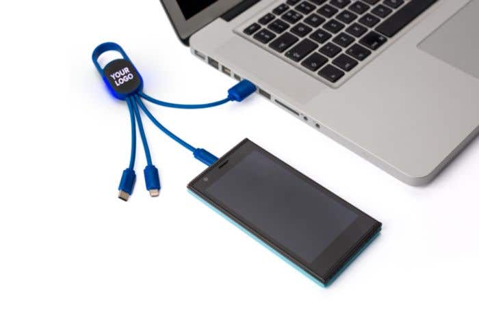Câble de charge Quadro | 4-en-1 | Logo lumineux