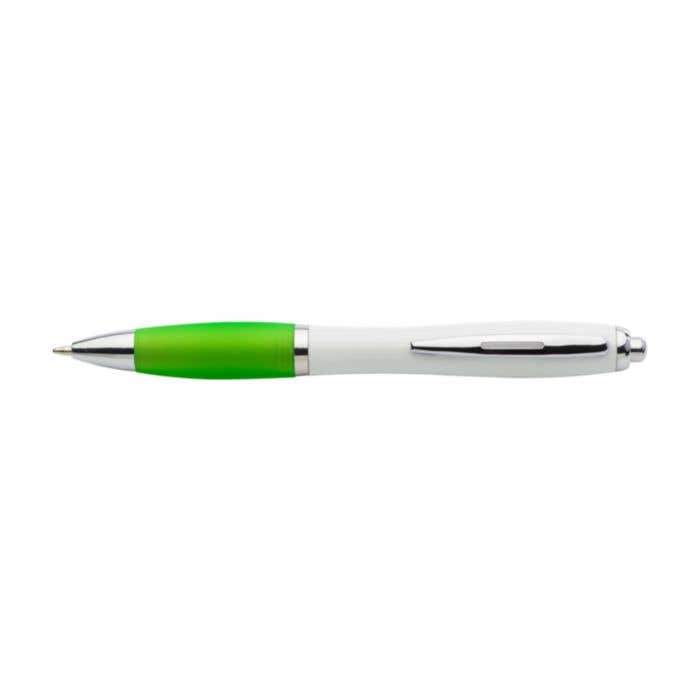 Stylo bille Cardiff White | Recyclé | Grip souple coloré