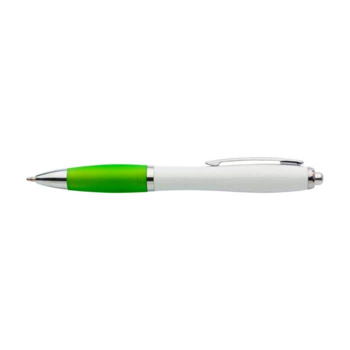 Stylo bille Cardiff White | Recyclé | Grip souple coloré