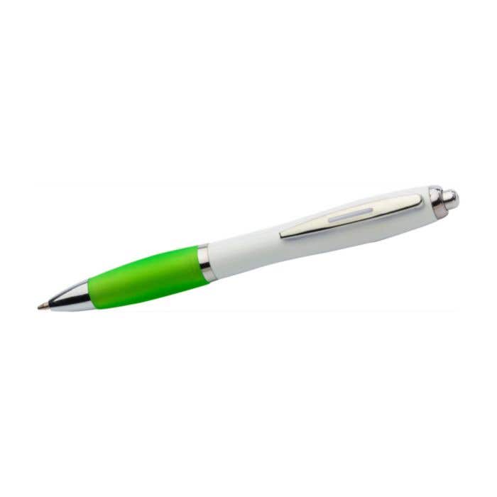 Stylo bille Cardiff White | Recyclé | Grip souple coloré