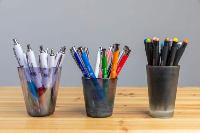 Stylo bille Cardiff White | Recyclé | Grip souple coloré