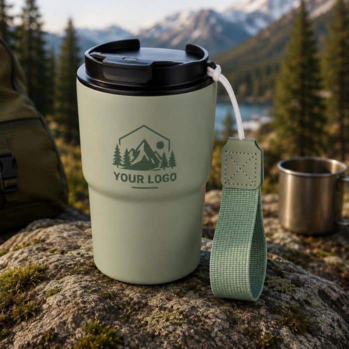 Mug de voyage Louisa | 320 ml | Inox | Double paroi | Dragonne