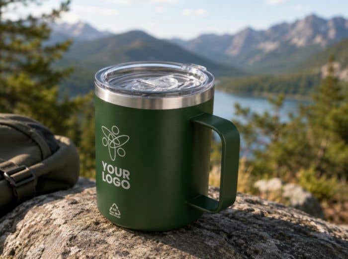 Mug de voyage Renate | 300 ml | Inox recyclé | Double paroi | Couvercle à clip