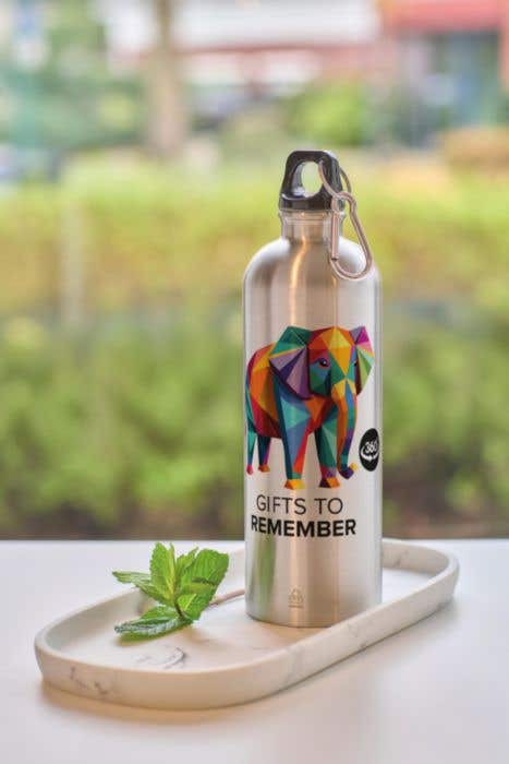 Gourde Emeric | 750 ml | Inox recyclé | Simple paroi | Mousqueton