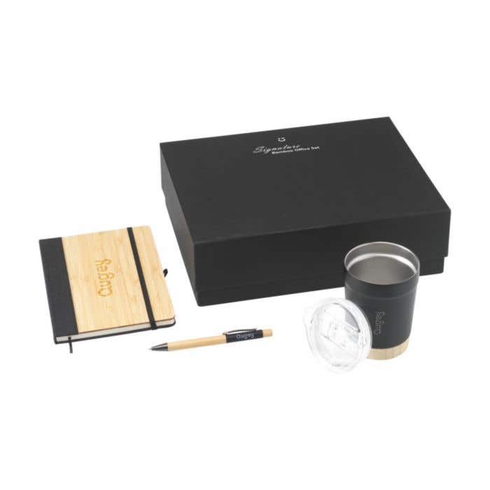 Coffret cadeau Signature Bamboo Office | 3 pièces | Bambou | Inox recyclé