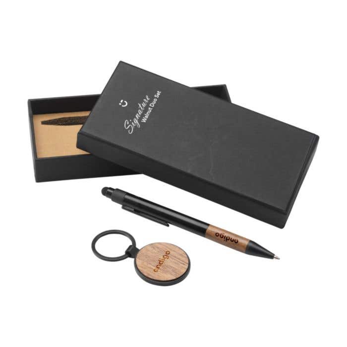 Coffret cadeau Signature Walnut Duo | 2 pièces | Bois FSC® | Aluminium