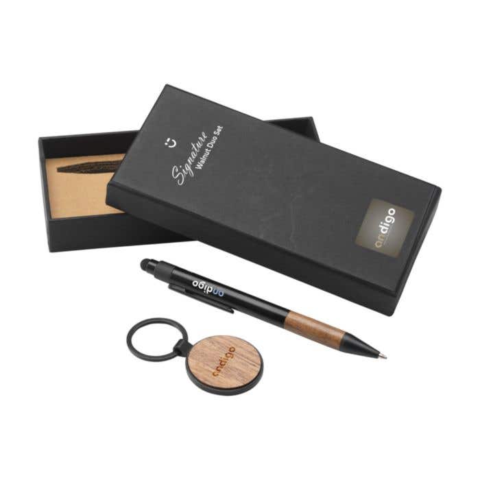 Coffret cadeau Signature Walnut Duo | 2 pièces | Bois FSC® | Aluminium