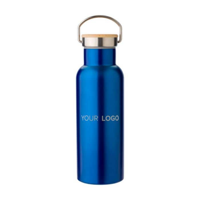 Gourde Bamostyle | 500 ml | Inox | Double paroi | Bouchon en bambou
