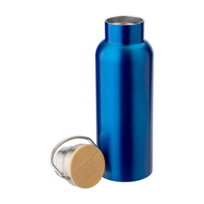 Gourde Bamostyle | 500 ml | Inox | Double paroi | Bouchon en bambou