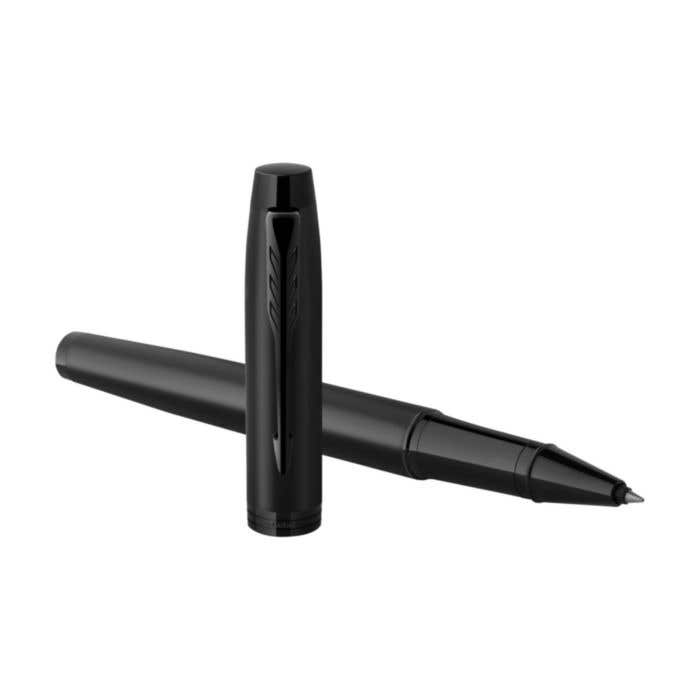 Stylo roller Parker IM Achromatic | Encre noire | Acier inoxydable | Capuchon amovible