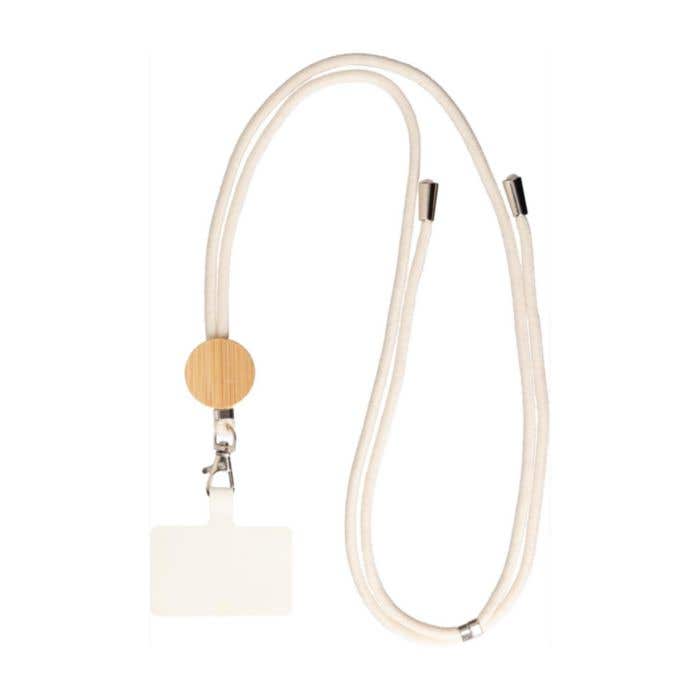 Cordon pour smartphone Lucia | 80 cm | Coton | Bambou | Réglable