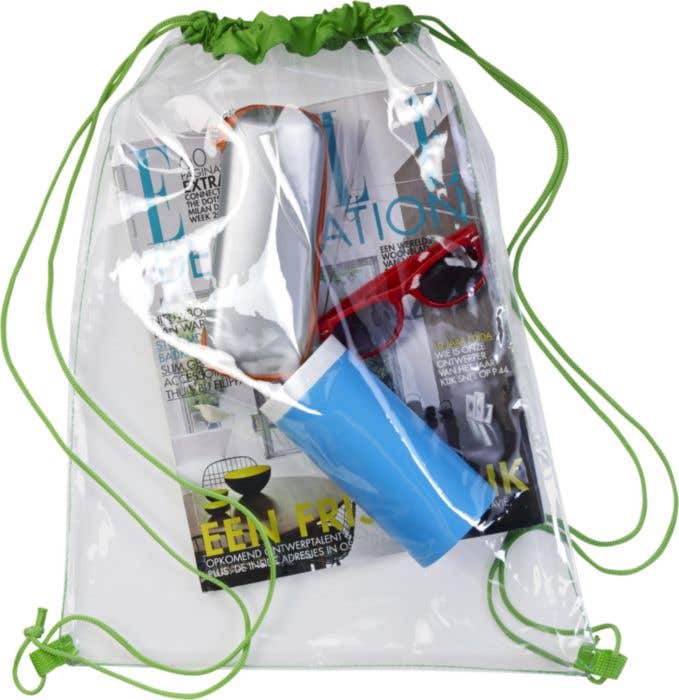 Sac à dos Duo-Clear | 5 L | Cordon de serrage | Transparent | Détails colorés