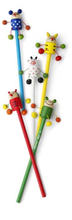 Crayon Beezie | Bois | Avec figurine animale