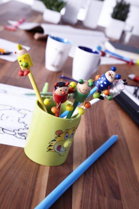 Crayon Beezie | Bois | Avec figurine animale