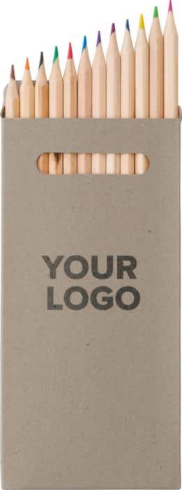 Set de crayons de couleur Longo | 12 couleurs | Bois | 18 cm
