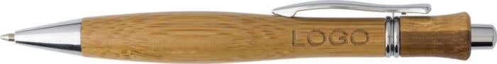 Stylo bille Norvy | Bambou | Détails métalliques