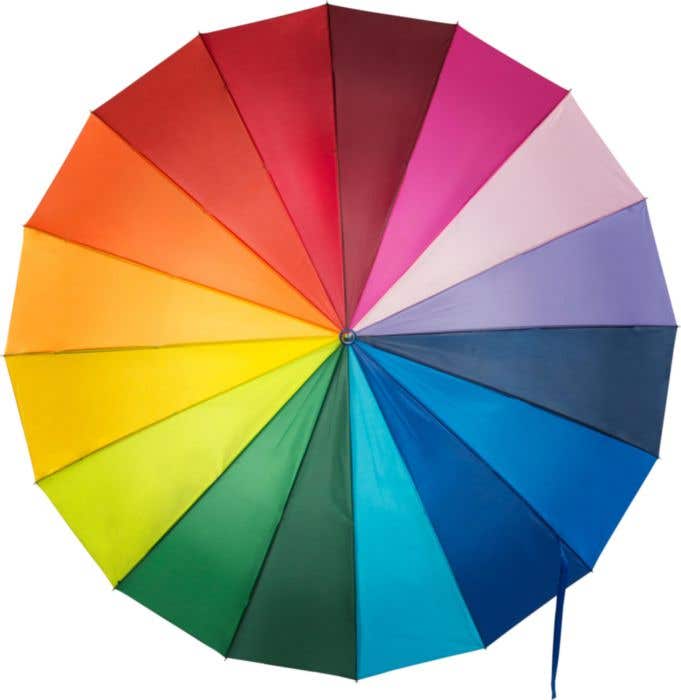 Parapluie de golf Rainbow | Ø 128,5 cm | Poignée en bois