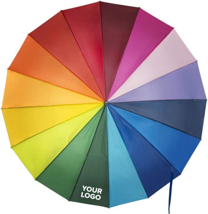 Parapluie de golf Rainbow | Ø 128,5 cm | Poignée en bois