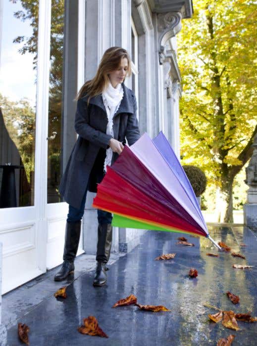 Parapluie de golf Rainbow | Ø 128,5 cm | Poignée en bois