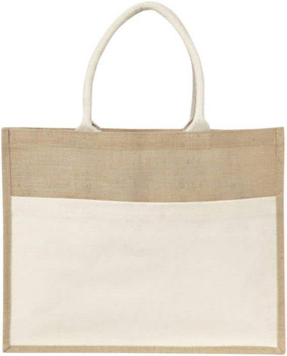 Sac à provisions Natural | 23 L | Jute | Détail en coton