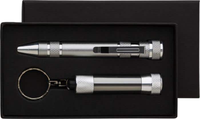 Set d'outils Bitlight | 2 pièces | 8 embouts | Avec lampe de poche