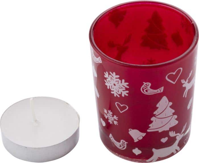 Porte-bougie chauffe-plat X-mas | Verre | Noël | Avec bougie chauffe-plat
