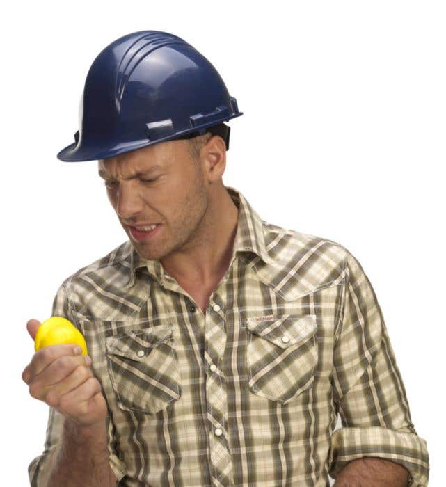 Balle anti-stress Philip | Forme de casque de chantier | 8,1 cm