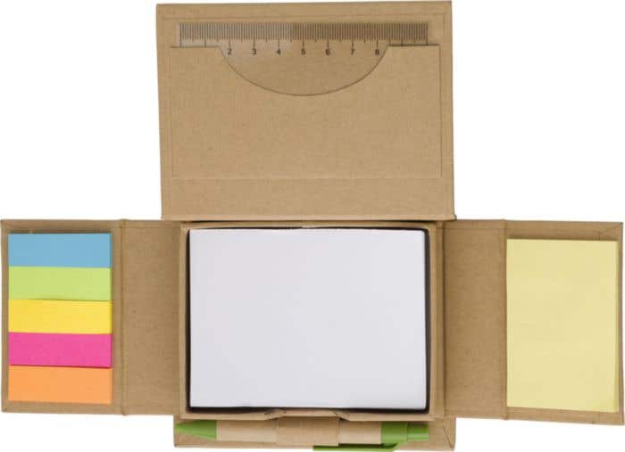 Bloc-notes Multi-eco | Notes autocollantes | Réglette | Avec stylo