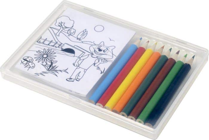Set de dessin Colorkid | 8 crayons de couleur | 20 coloriages