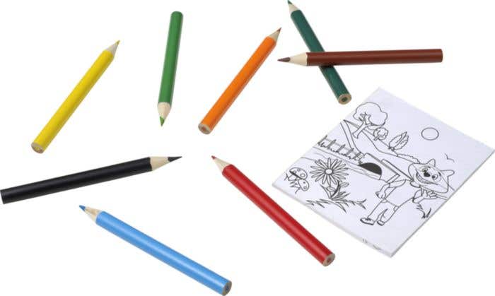 Set de dessin Colorkid | 8 crayons de couleur | 20 coloriages